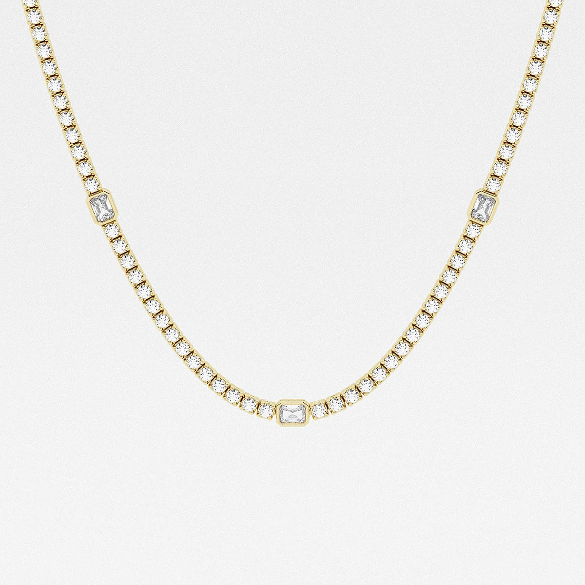 Additional Image 1 for  näas Empowering 8 3/4 ctw Radiant Lab Grown Diamond Station Tennis Necklace